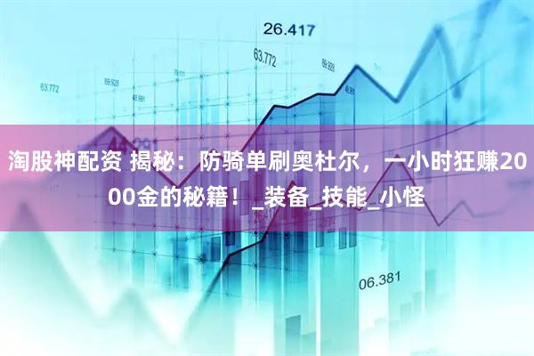 淘股神配资 揭秘：防骑单刷奥杜尔，一小时狂赚2000金的秘籍！_装备_技能_小怪