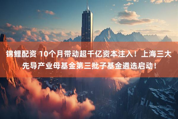 锦鲤配资 10个月带动超千亿资本注入！上海三大先导产业母基金第三批子基金遴选启动！